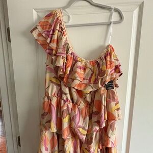 One shoulder tiered Ruffle dress